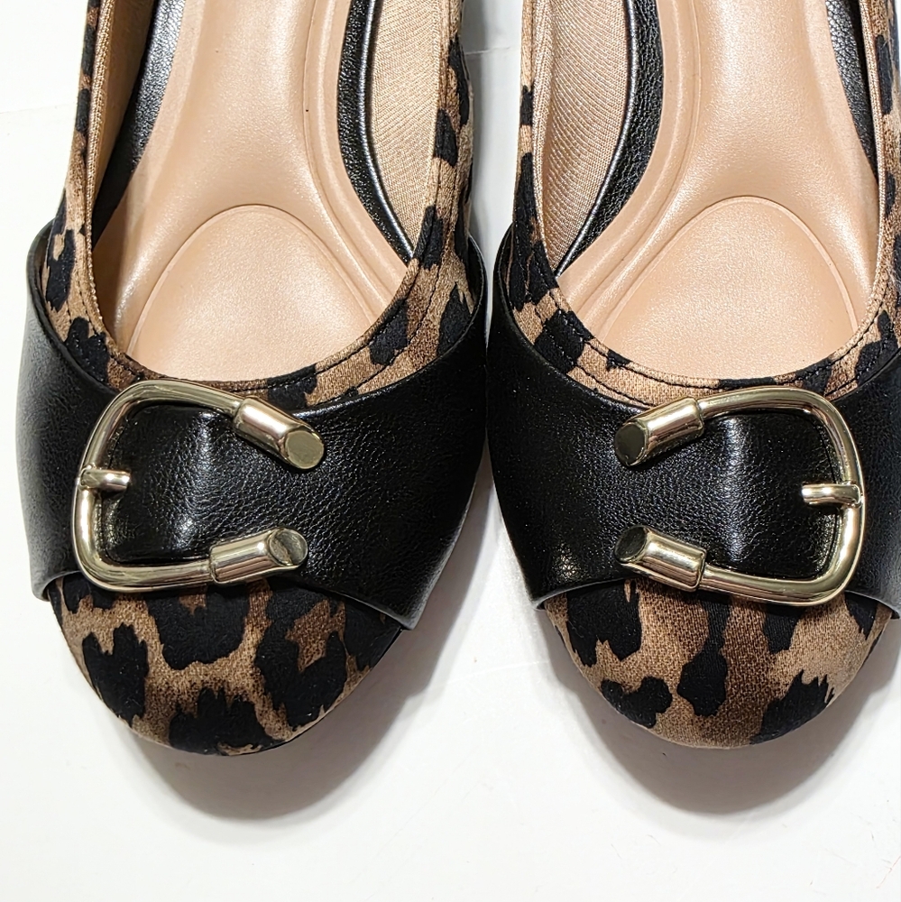 Abella Fina Small Kitten Heel Wedge Slip On Leopard Animal Print Shoes Size 6.5 - Picture 6 of 12
